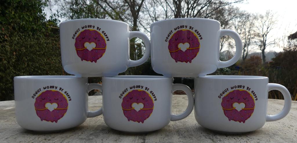 Donut Worry Be Happy Food / Soep / Snack Kom, Ophalen of Verzenden, Nieuw, Aardewerk, Bord(en)