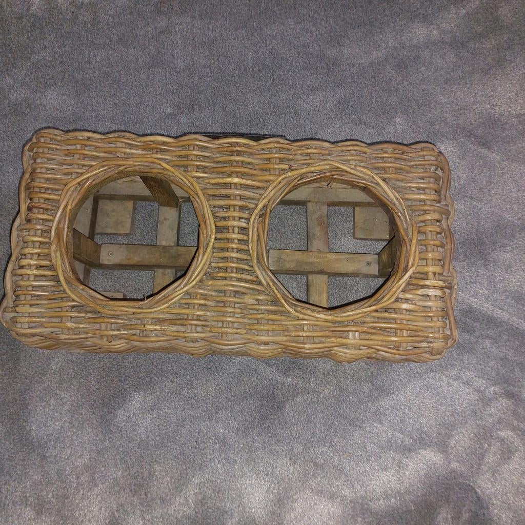 2 happy-house dubbele rieten/rotan voerbakhouders, Ophalen
