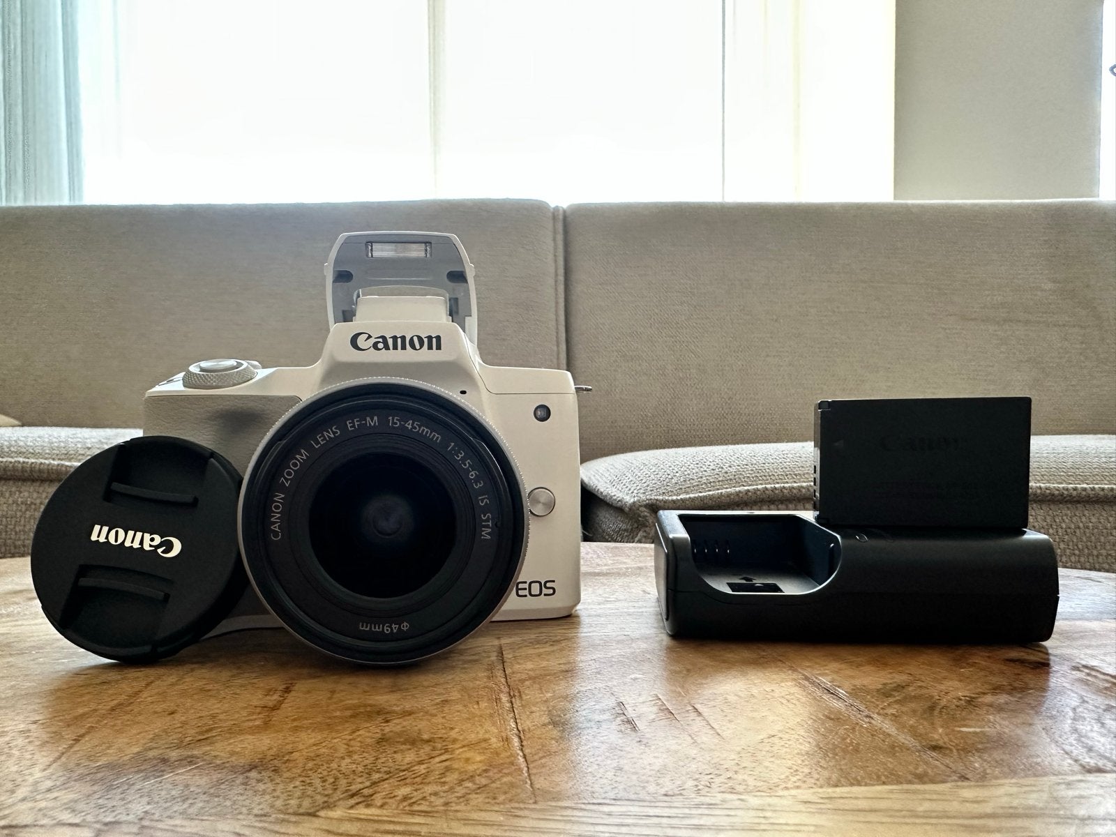 Canon EOS M50 Mark II systeemcamera + 15-45mm lens, Audio, Tv en Foto, Ingebouwde flitser, Canon, Ophalen of Verzenden, Zo goed als nieuw