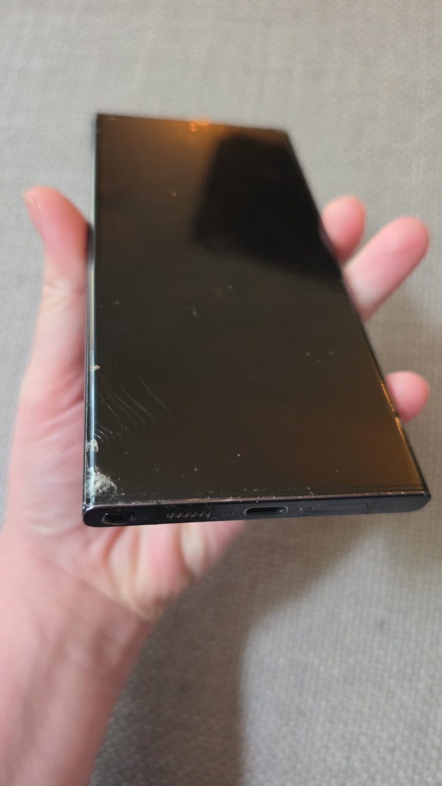 Samsung Galaxy S23 Ultra - Gebruikt met schade, Gebruikt, Zwart, Touchscreen, Ophalen of Verzenden
