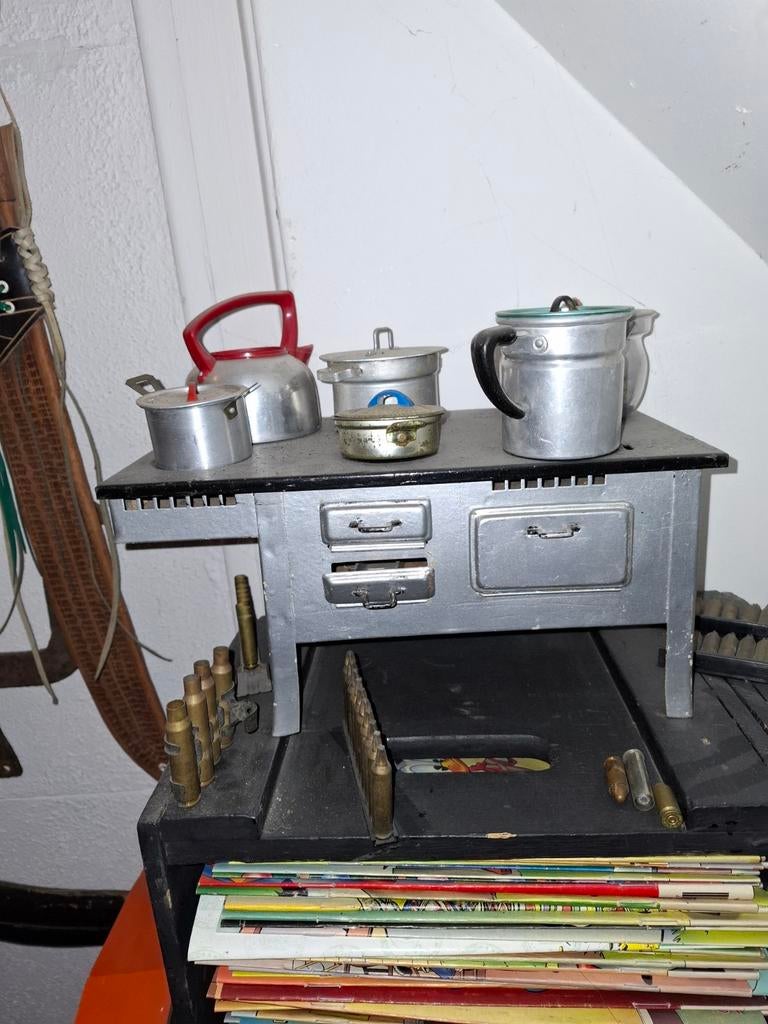 Grote verzameling blikken keukentjes met accessoires, Ophalen of Verzenden, Gebruikt, Jongen of Meisje