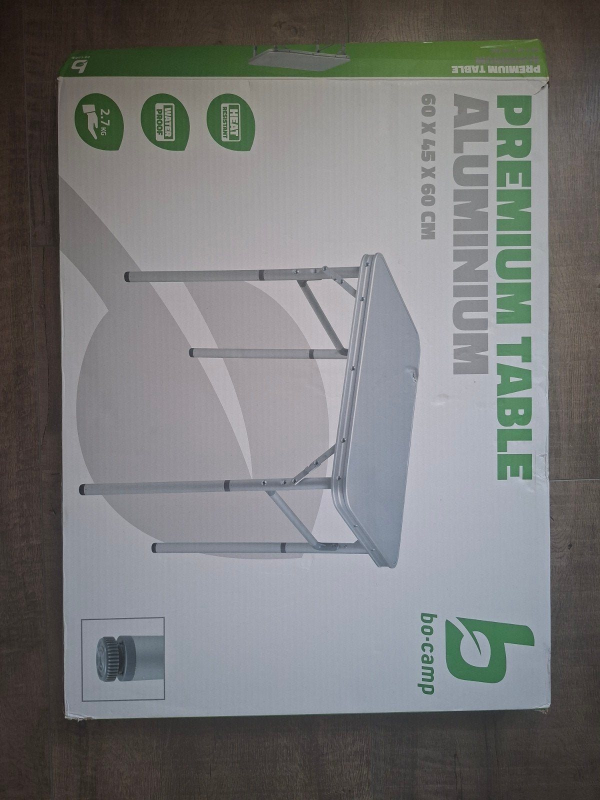 Bo-Camp Premium Aluminium Campingtafel - 60x45x60 cm, Caravans en Kamperen, Ophalen, Nieuw, Campingtafel