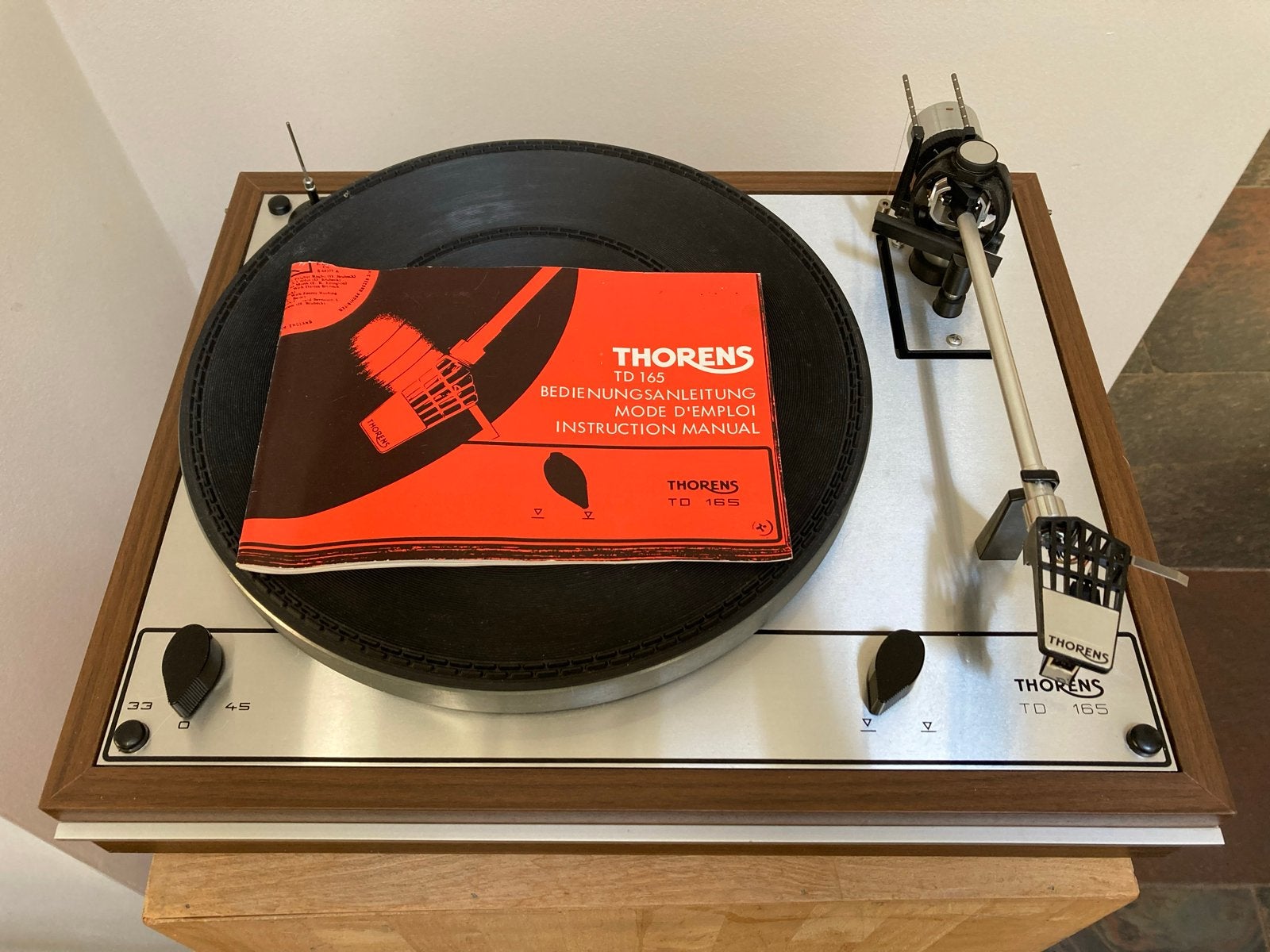 Thorens TD 165 Platenspeler met Ortofon F 15 S element, Ophalen, Gebruikt, Platenspeler, Thorens