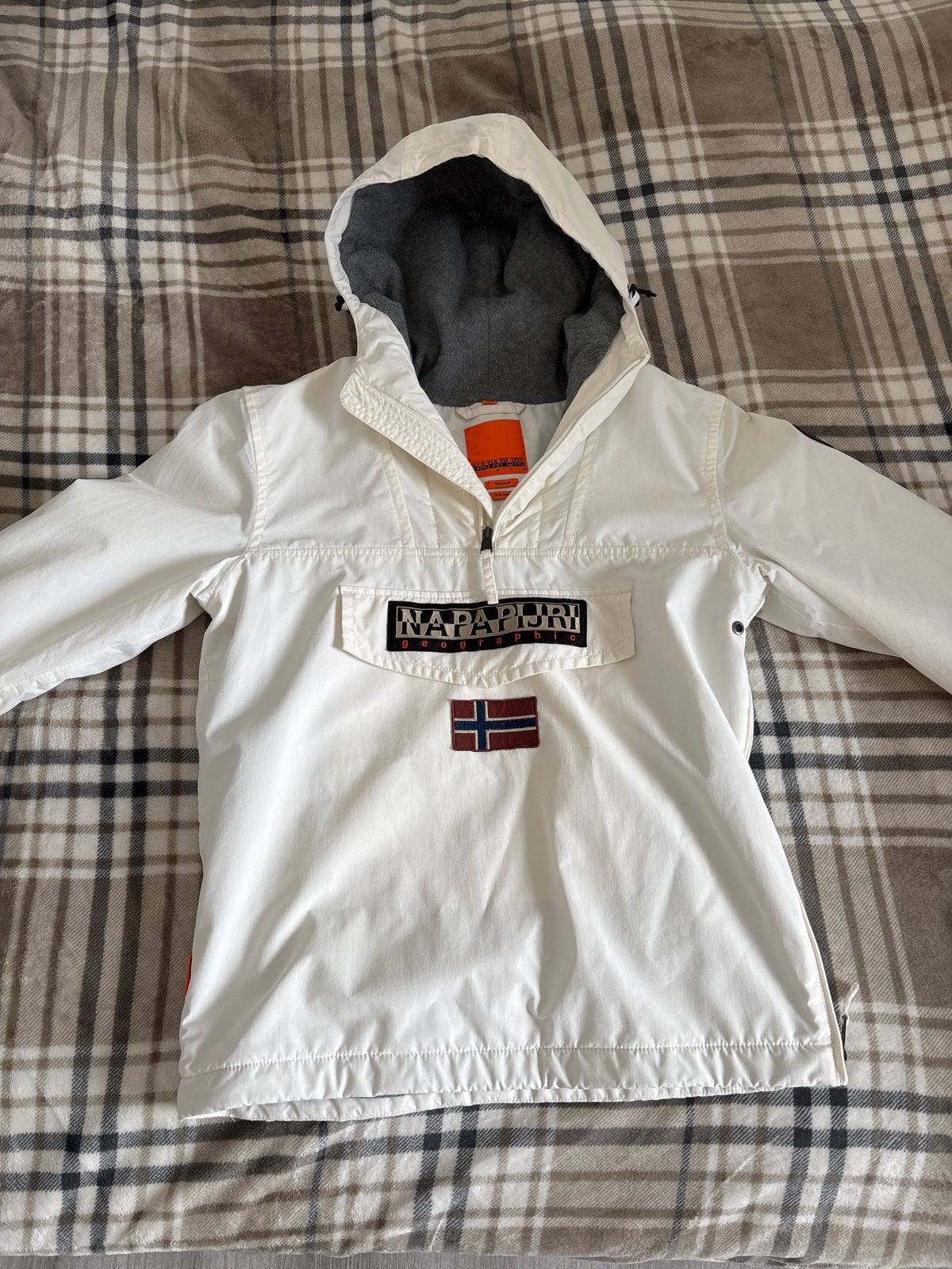 Napapijri Geographic Anorak Jas Wit - Zo goed als nieuw, Kleding | Heren, Jassen | Zomer, Ophalen of Verzenden, Zo goed als nieuw