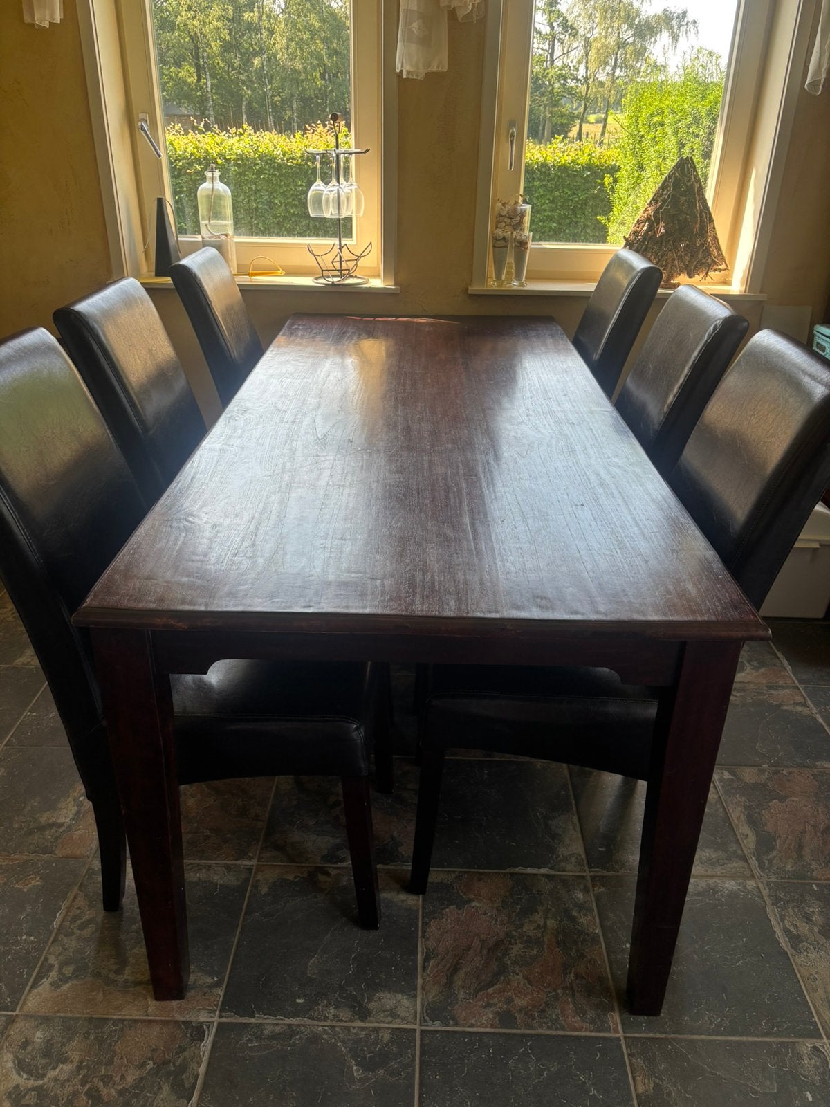 Eettafel en stoelen, Ophalen, Gebruikt, 4 tot 6 stoelen