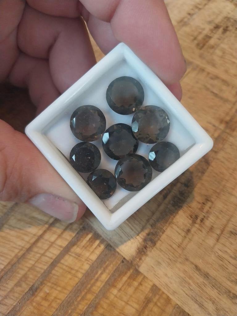 Grote ronde gefaceteerde rookkwarts, Verzamelen, Mineralen en Fossielen, Ophalen of Verzenden