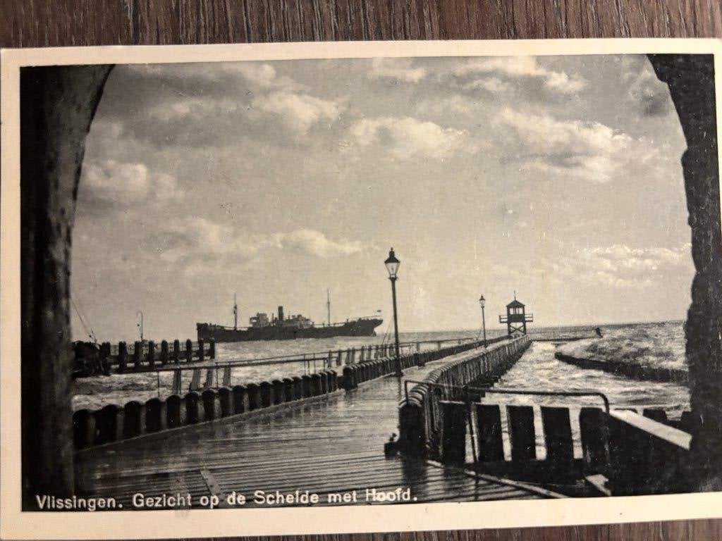 Ansichtkaart Vlissingen - Gezicht op de Schelde met Hoofd, Ophalen of Verzenden, 1940 tot 1960, Ongelopen, Zeeland