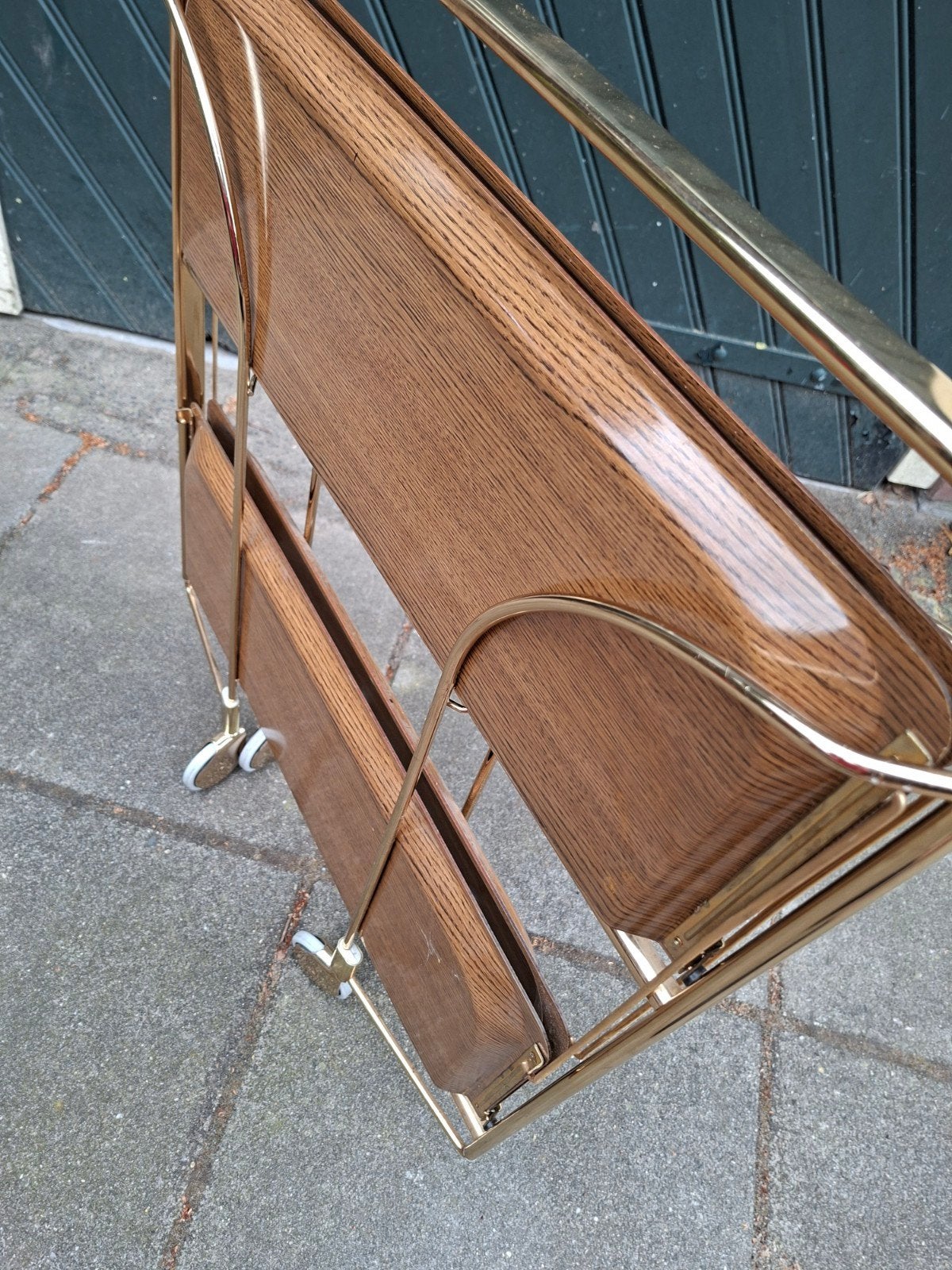 Vintage Serveerwagen / Trolley - Origineel Goudkleurig, Huis en Inrichting, Woonaccessoires | Overige, Vintage, Gebruikt, Ophalen of Verzenden