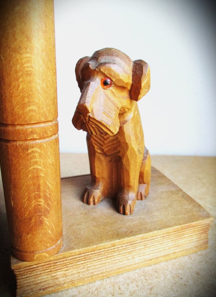 Terrier Boekensteunen~Vintage Houten Boekstandaard Honden, Antiek en Kunst, Ophalen of Verzenden