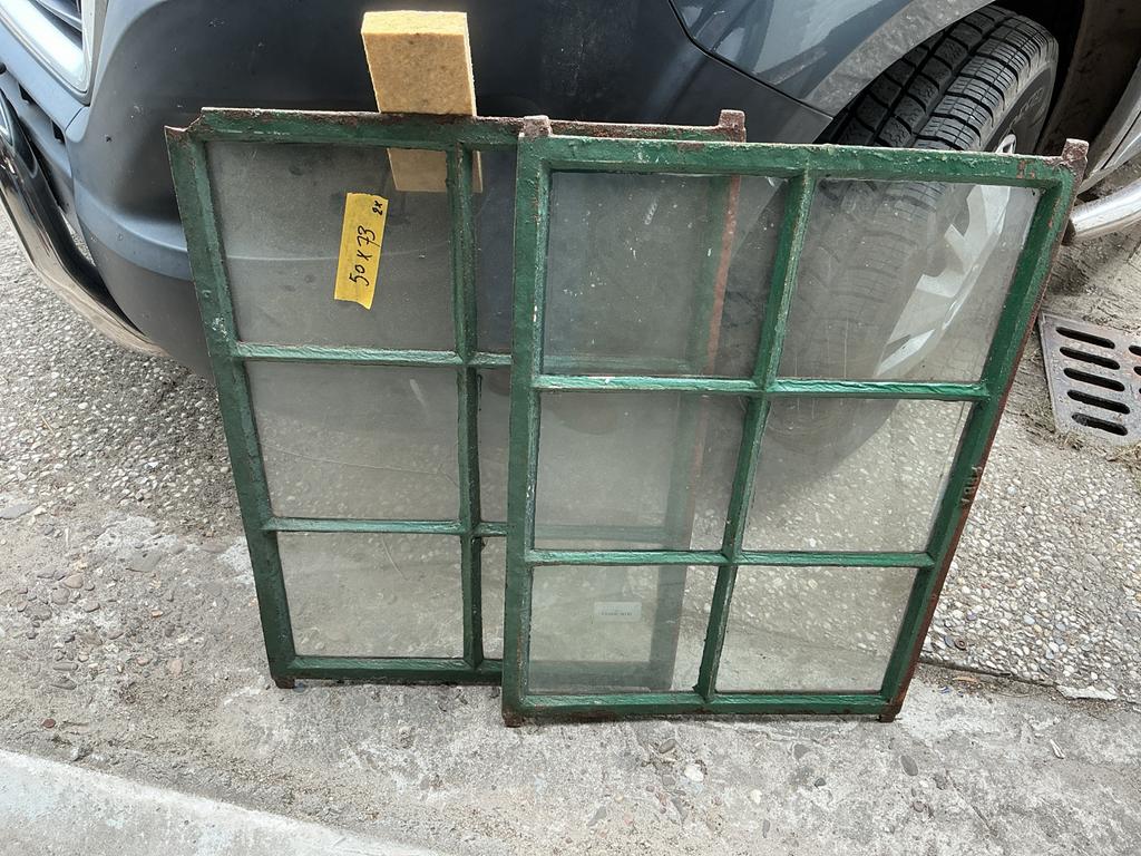 Stalramen 50x73 oud ijzeren raam, Doe-het-zelf en Verbouw, Glas en Ramen, Ophalen, Glasplaat, Minder dan 80 cm