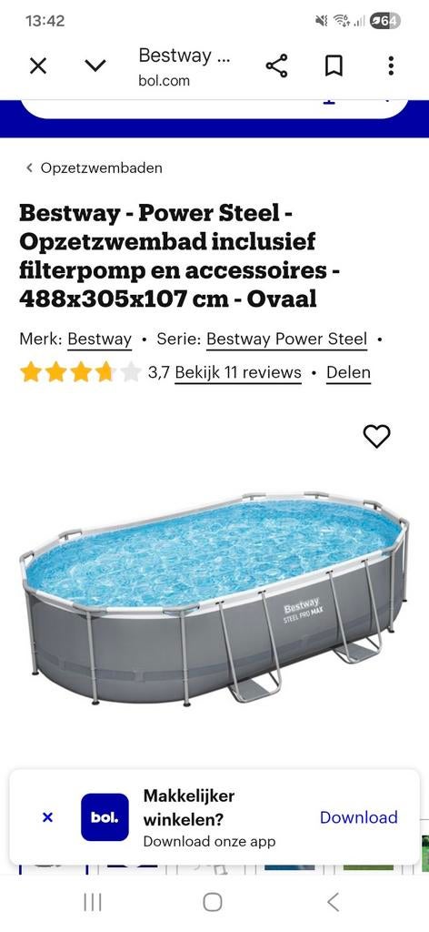Bestway Power Steel Opzetzwembad - Z0o goed als nieuw, Ophalen of Verzenden