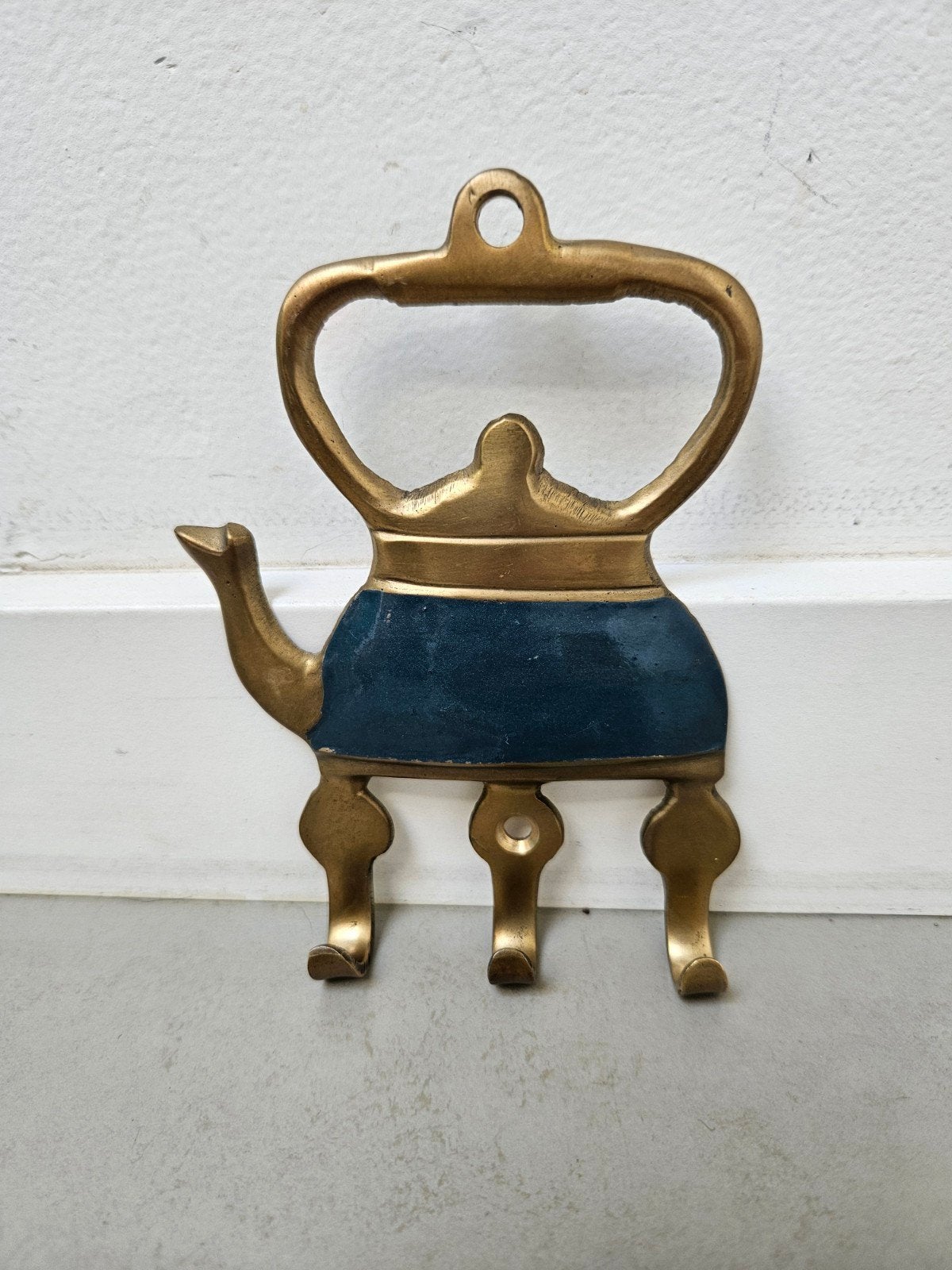 Vintage Italiaanse messing wandhaak, Ophalen of Verzenden, Metaal, Wandkapstok, Minder dan 100 cm