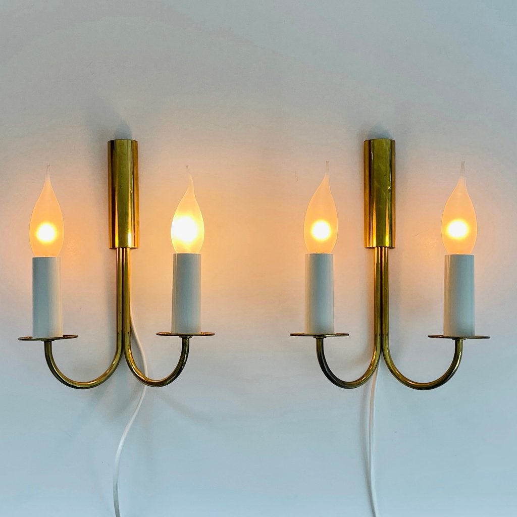 2x dubbele vintage design LAMPEN Lyskaer Denmark MidCentury, Ophalen of Verzenden