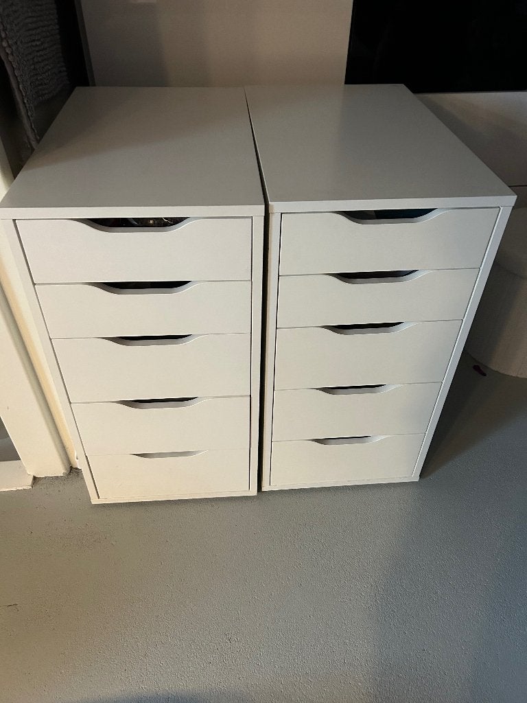 IKEA alex ladekast 2x plus bureau, Ophalen, Gebruikt, 120 cm, Hout