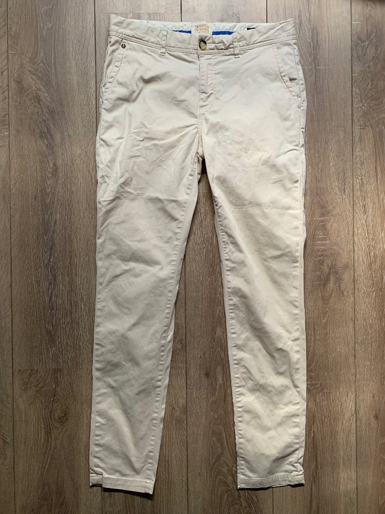 Scotch&Sode pantalon broek recht beige ecru W30/L32= 38/M, Maat 38/40 (M), Scotch&Soda, Verzenden, Beige