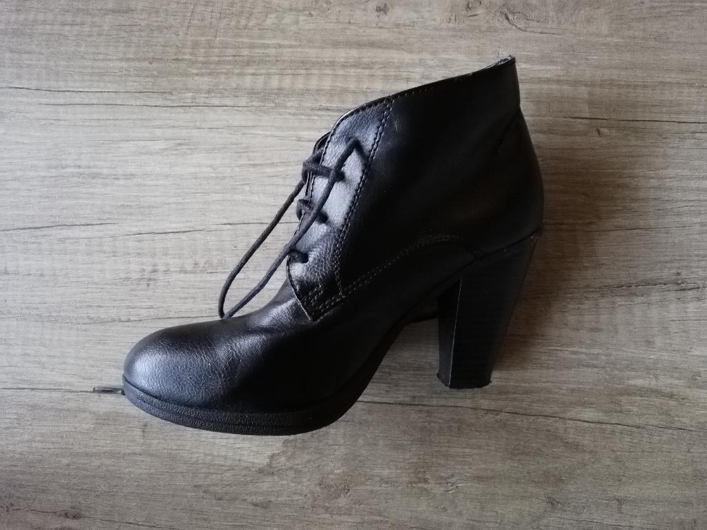 Zwarte leren Laarsjes - Victoriaanse Stijl Hakken - Maat 37, Kleding | Dames, Schoenen, Verzenden, Zwart, Schoenen met hoge hakken