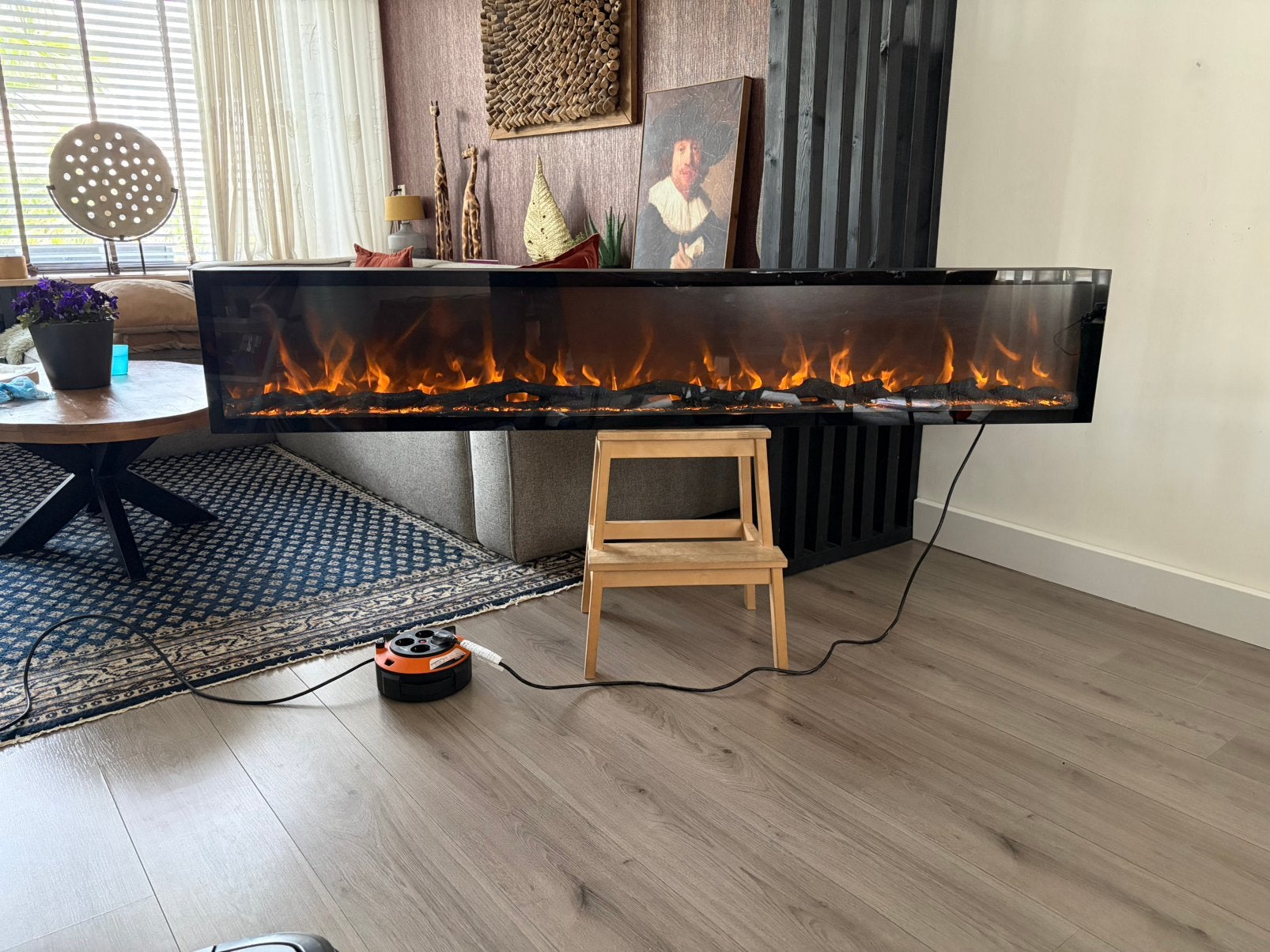 Elektrische sfeerhaard 183cm - inbouwhaard - cinewall haard, Ophalen, Zo goed als nieuw, Inbouwhaard, Elektrische haard