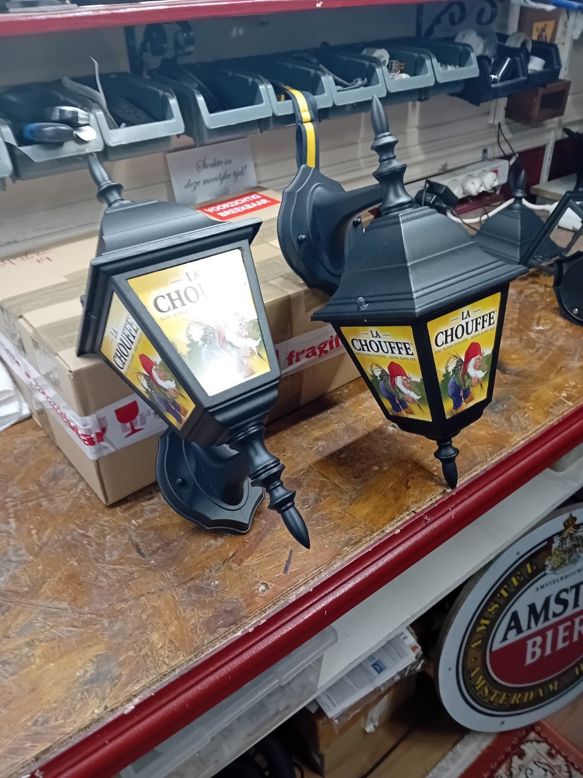 leuke La Chouffe  lantaarn, Ophalen of Verzenden, Reclamebord, Plaat of Schild, Overige merken