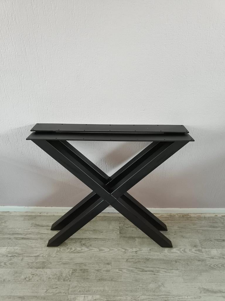 Woood metalen tafelpoten X-vorm, Ophalen, Rond, 50 tot 100 cm, 50 tot 100 cm