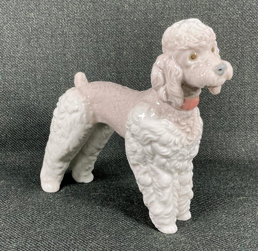 LLADRO Vintage porseleinen poedel hond beeld keramiek 1974, Ophalen of Verzenden, Zo goed als nieuw, Dier