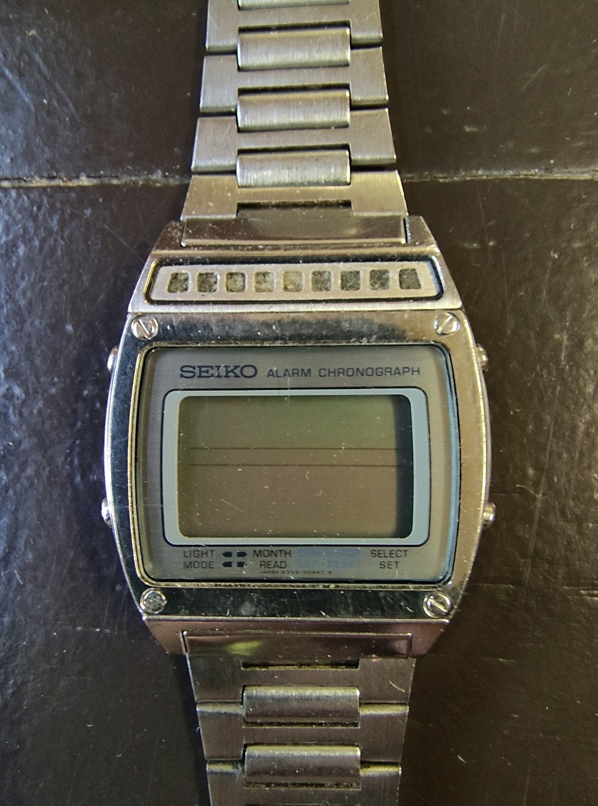 Seiko A359-5059 Alarm-Chronograaf Jaren '80, Ophalen of Verzenden, Staal, Seiko, 1960 of later