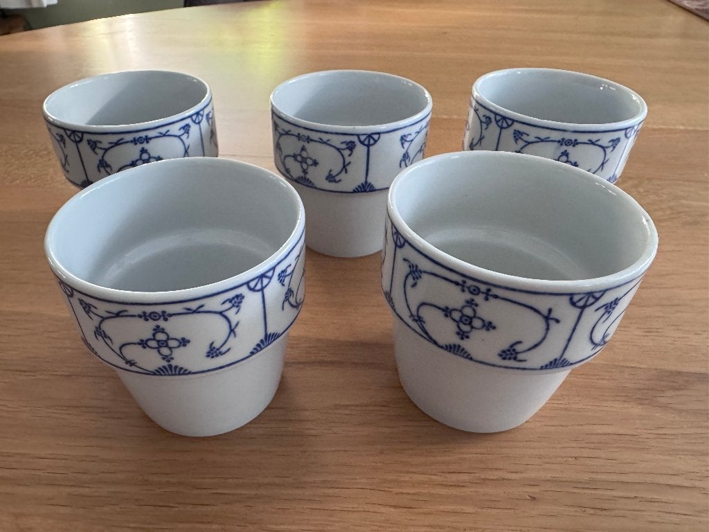 Blau Saks Jager 5 bekers, Zo goed als nieuw, Overige stijlen, Porselein, Mok