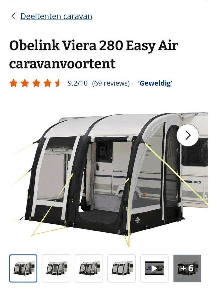 Obelink Viera 280 Easy Air voortent - Zo goed als nieuw, Ophalen, Zo goed als nieuw, Overige merken