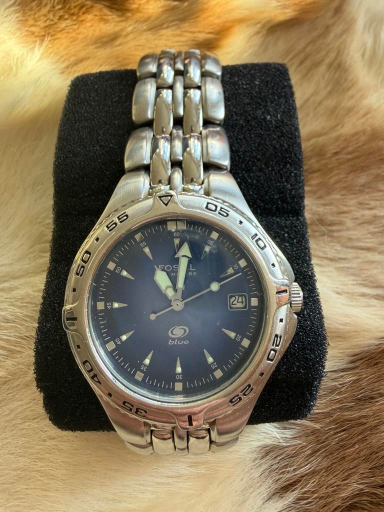Vintage heren horloge fossil, Ophalen of Verzenden, Gebruikt, Staal, Overige merken