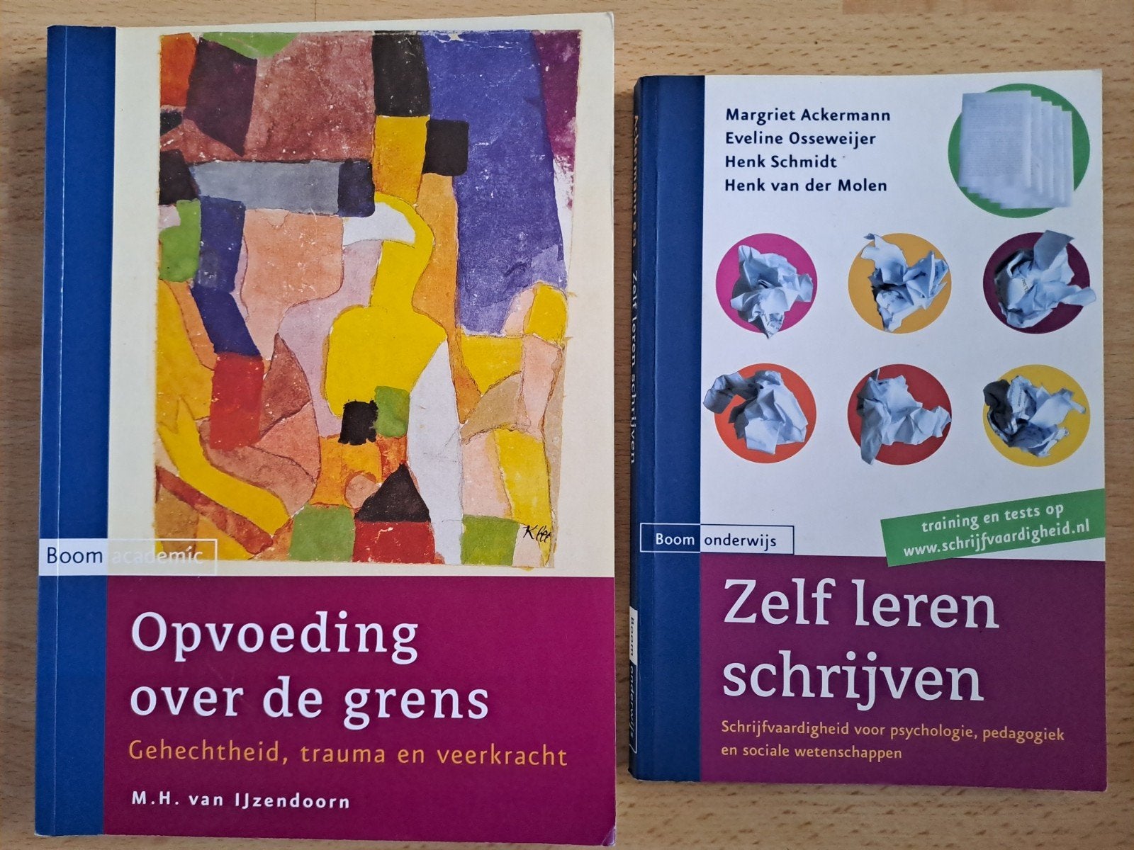 Boeken: Opvoeding over de grens & Zelf leren schrijven, M.H. van IJzendoorn, Margriet Ackermann e.a., Zo goed als nieuw, Gamma