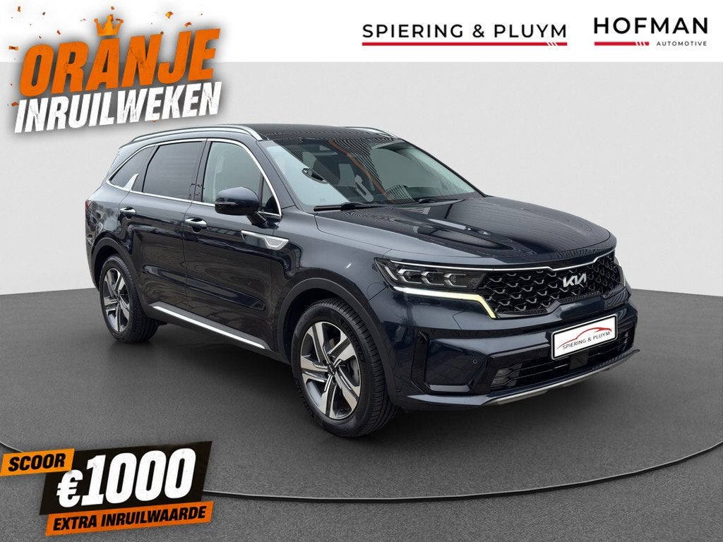 Kia Sorento 1.6 T-GDI Hybrid 2WD DynamicPlusLine 7p. | Pano, Auto's, Kia, Adaptive Cruise Control, Gebruikt, 4 cilinders, Blauw