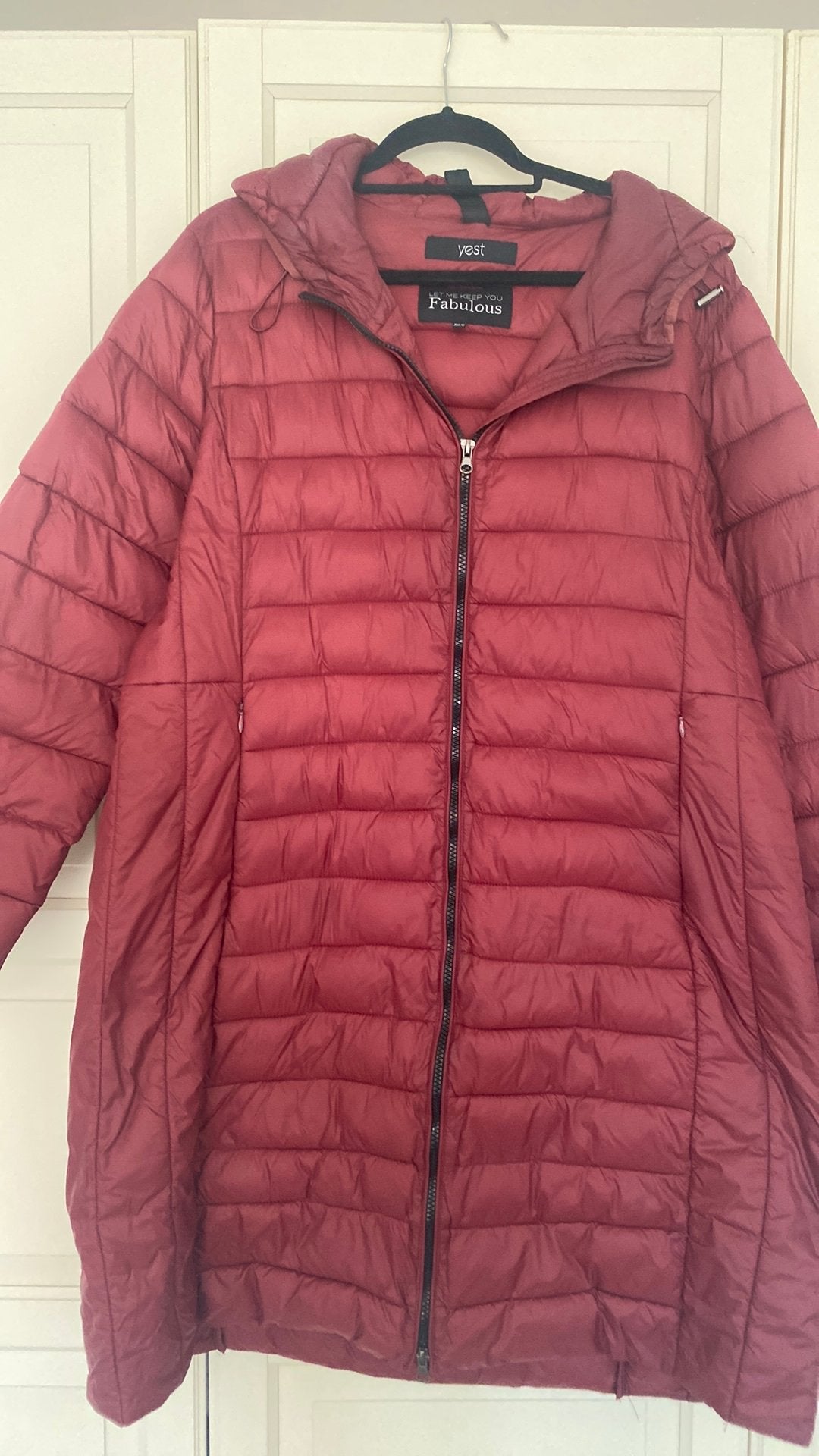 Yesta mooie bordeaux rode jas 46, Verzenden, Zo goed als nieuw, Rood, Jas of Mantel