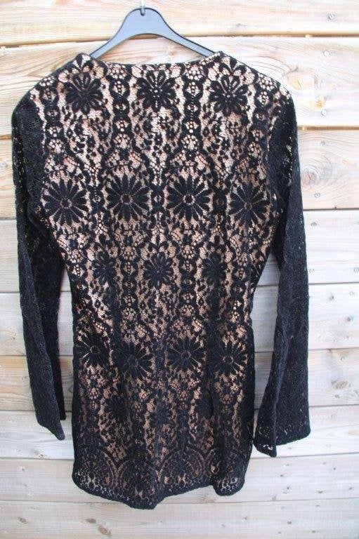 Jurk zwart Elsa Bik Bok fluweel kant mt M Vaste prijs, Kleding | Dames, Maat 38/40 (M), Zwart, Elsa Bik Bok, Ophalen of Verzenden