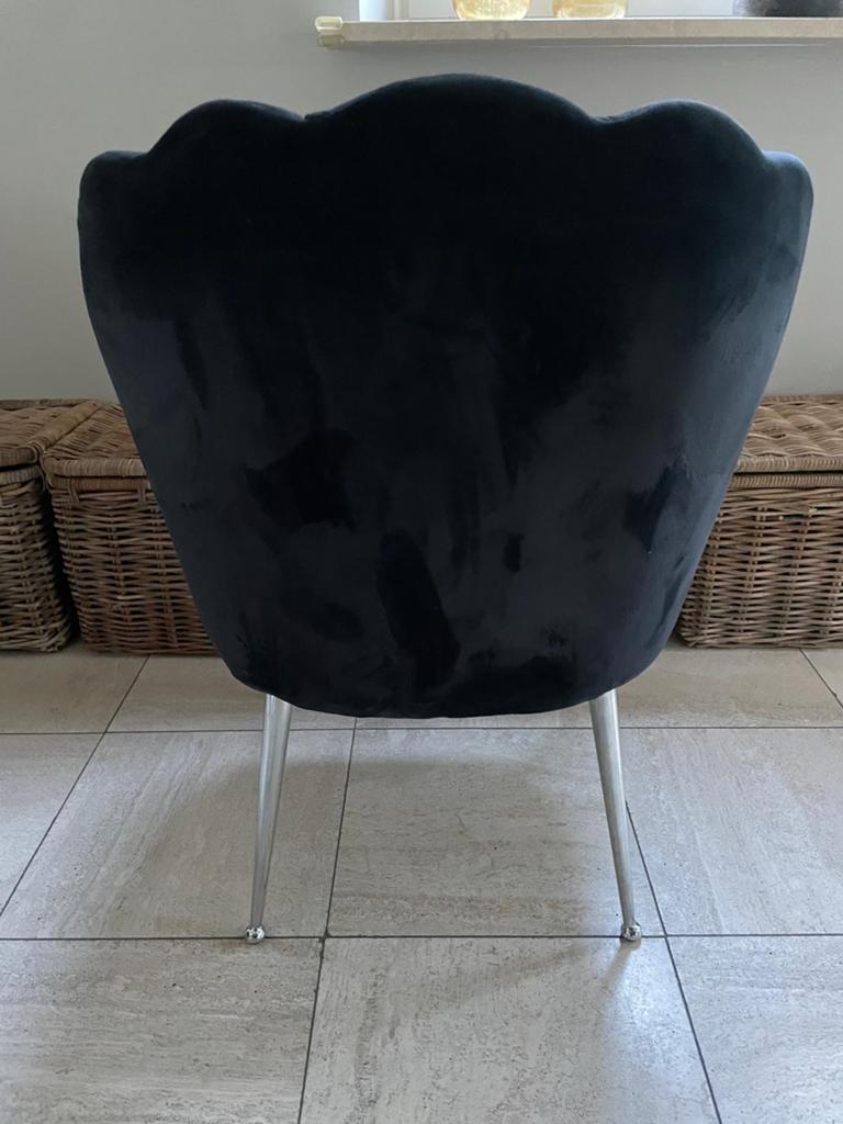 Richmond Interiors Pippa Eetkamerstoelen - Zilveren Poten, Zwart, Ophalen of Verzenden, Zo goed als nieuw, Vier