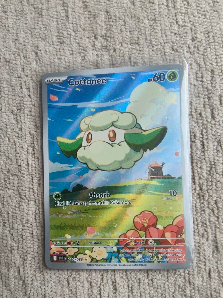 Cottonee pokemon kaart - 090/086 WHT., Ophalen of Verzenden, Zo goed als nieuw, Losse kaart, Foil