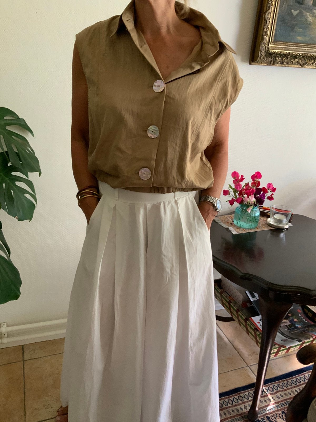 ZARA trendy dames korte blouse maat M, Kleding | Dames, Blouses en Tunieken, Ophalen of Verzenden, Nieuw, Maat 38/40 (M), Bruin