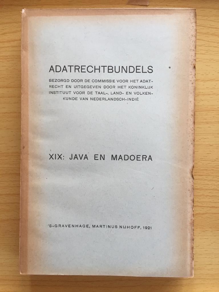 Etnografische gegevens van Java en Madura, 1921, Ophalen of Verzenden, Gelezen, Diverse auteurs