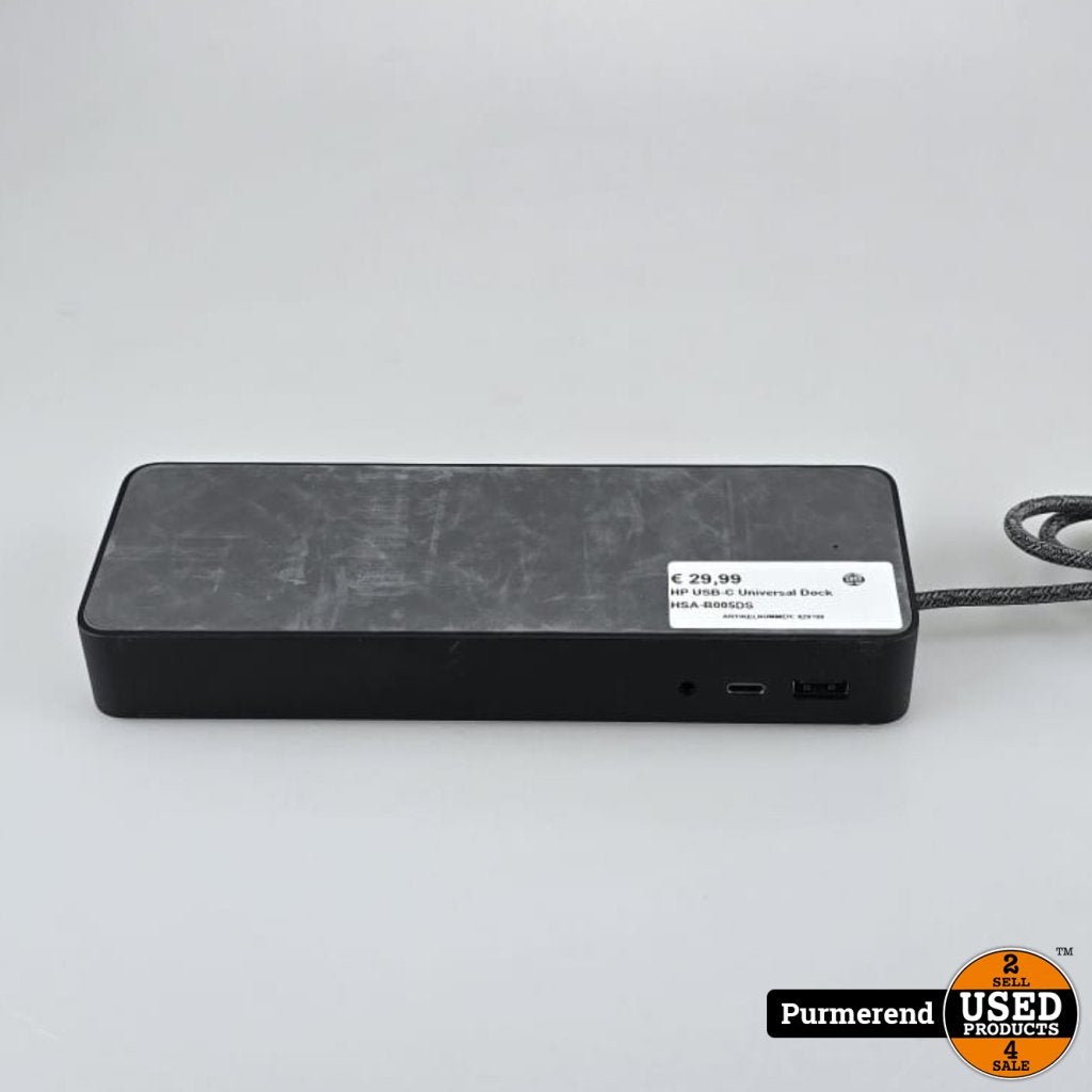HP USB-C Universal Dock HSA-B005DS, HP, Gebruikt, Support@hp.com, 1501 Page Mill Road
Palo Alto, CA 94304
USA