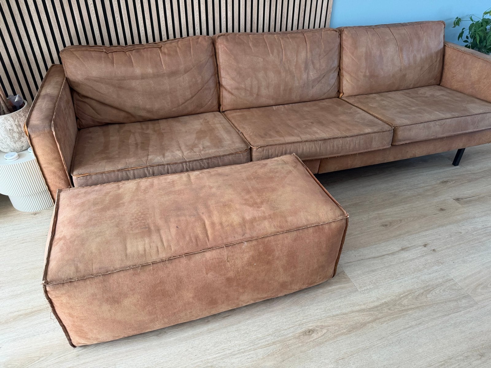 BePureHome rodeo bank met poef, Overige materialen, 250 tot 300 cm, Gebruikt, 75 tot 100 cm