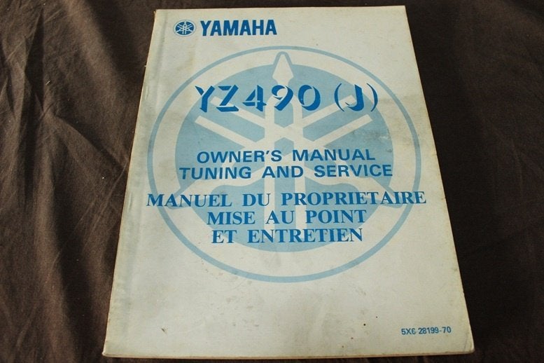 Yamaha YZ490 J 1981/1982 motorcycle service manual Cross, Ophalen of Verzenden, Yamaha