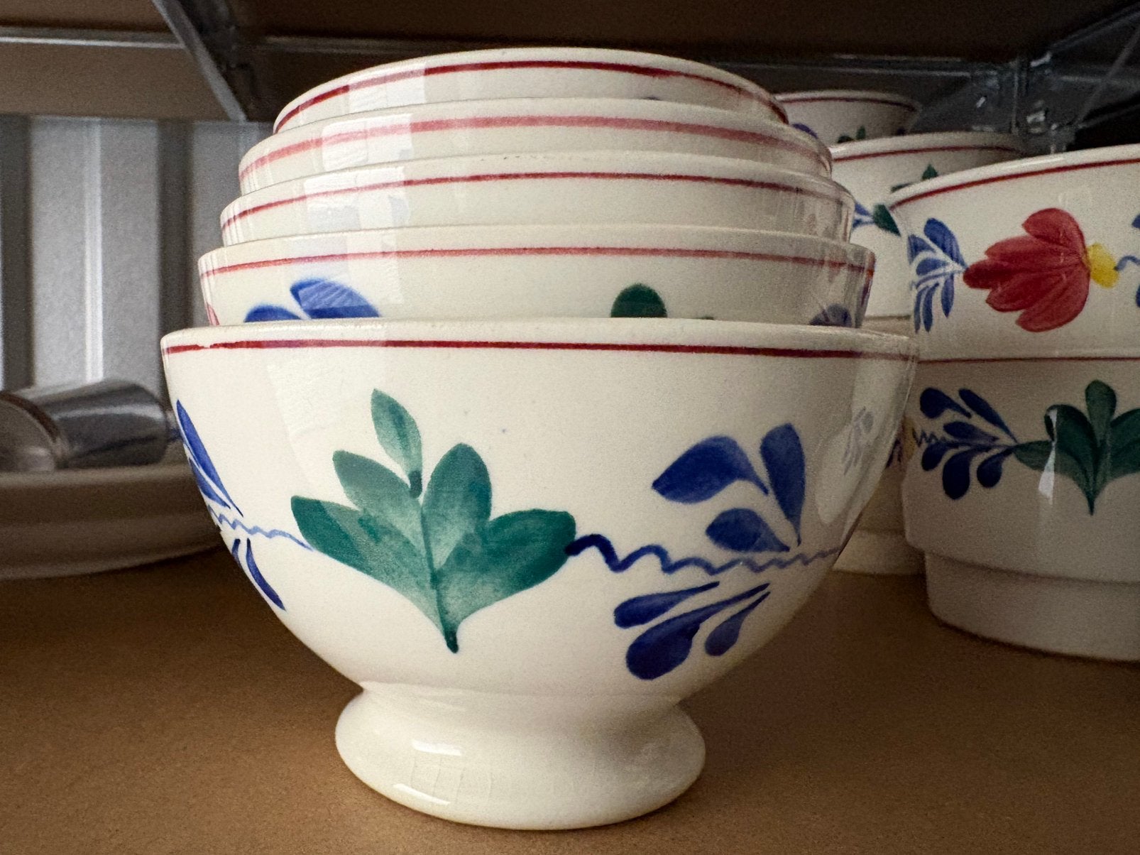 Set van 5 vintage boerenbont kommen gemaakt Royal Sphinx, Div, Ophalen of Verzenden, Zo goed als nieuw, Kom(men)