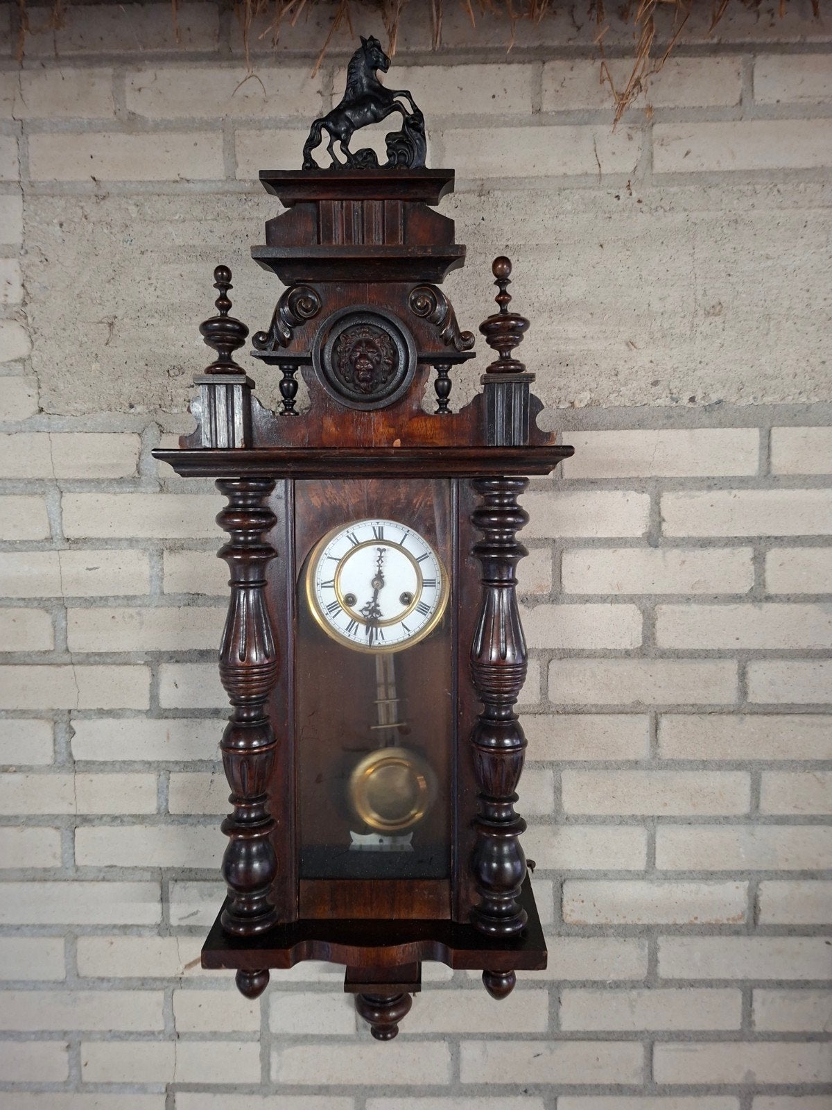 Antieke Junghans Regulator Wandklok, ca. 1900, Ophalen of Verzenden