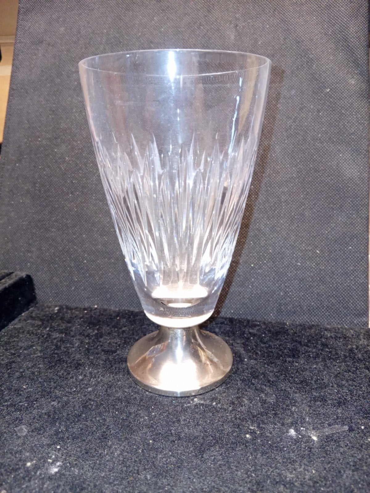 kristallen bierglas met zilveren voet. gekeurd, Ophalen of Verzenden