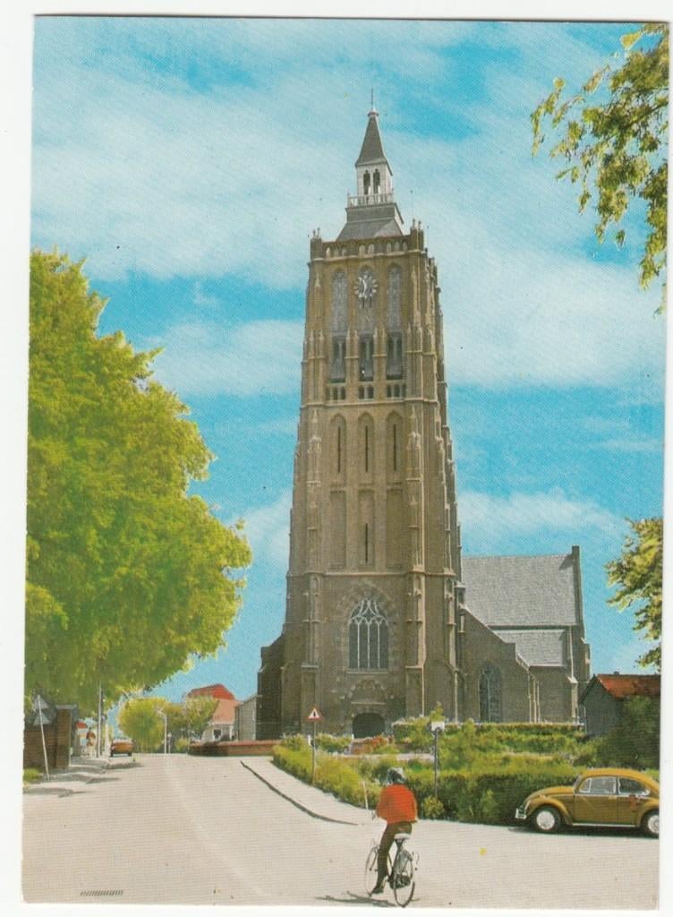 Asperen NH Kerk Fiets Auto Volkswagen 1979 Ongelopen, Verzenden, 1960 tot 1980, Ongelopen, Gelderland