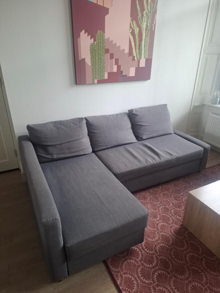 Ikea Friheten hoek/slaapbank met opbergruimte, Ophalen, Gebruikt, 100 tot 125 cm, Modern, Functioneel