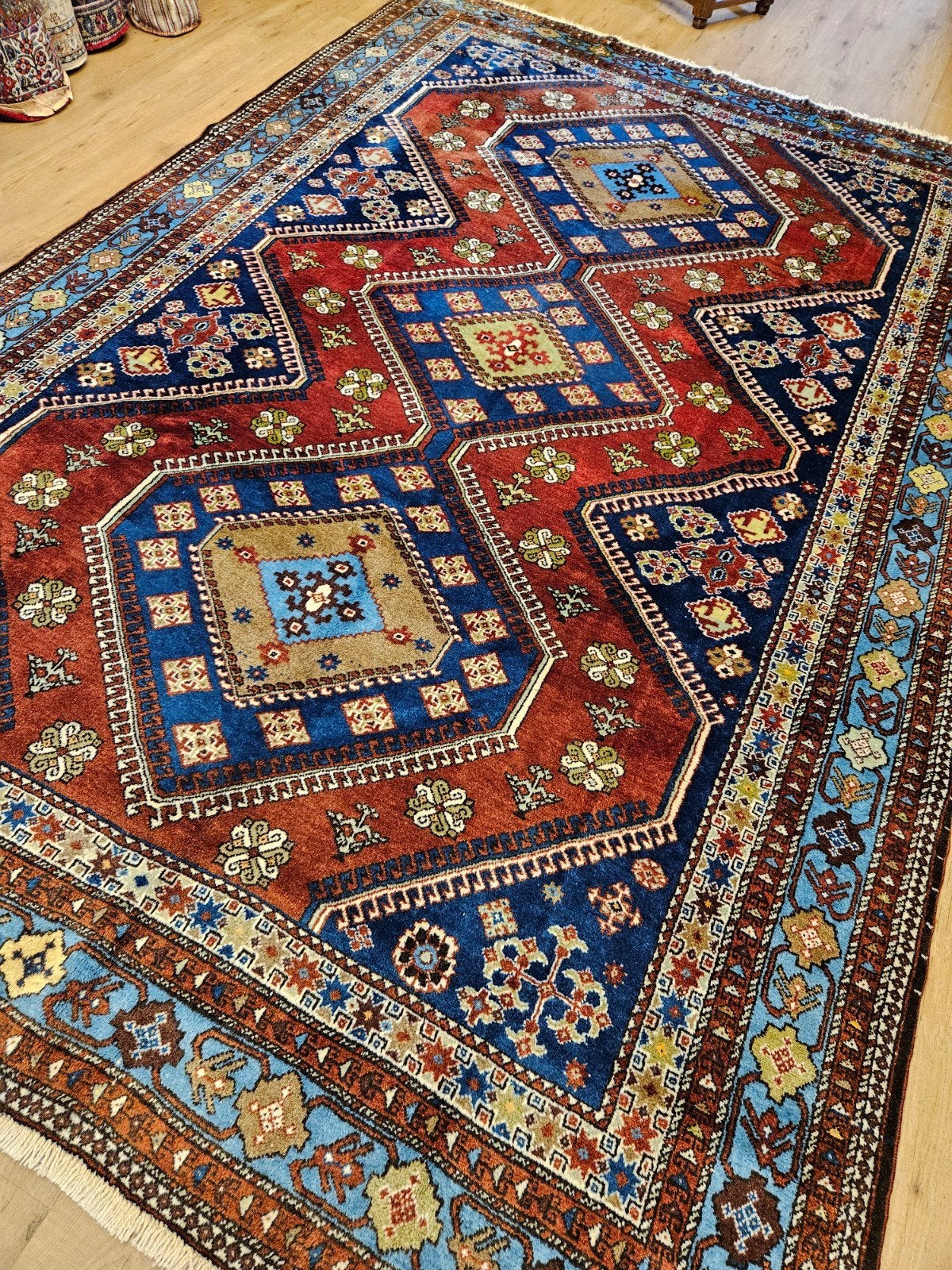 Vintage handgeknoopt perzisch tapijt yalameh 320x210, Info@SlatsAntiek.nl, Tweedehands, Perzisch, 200 cm of meer