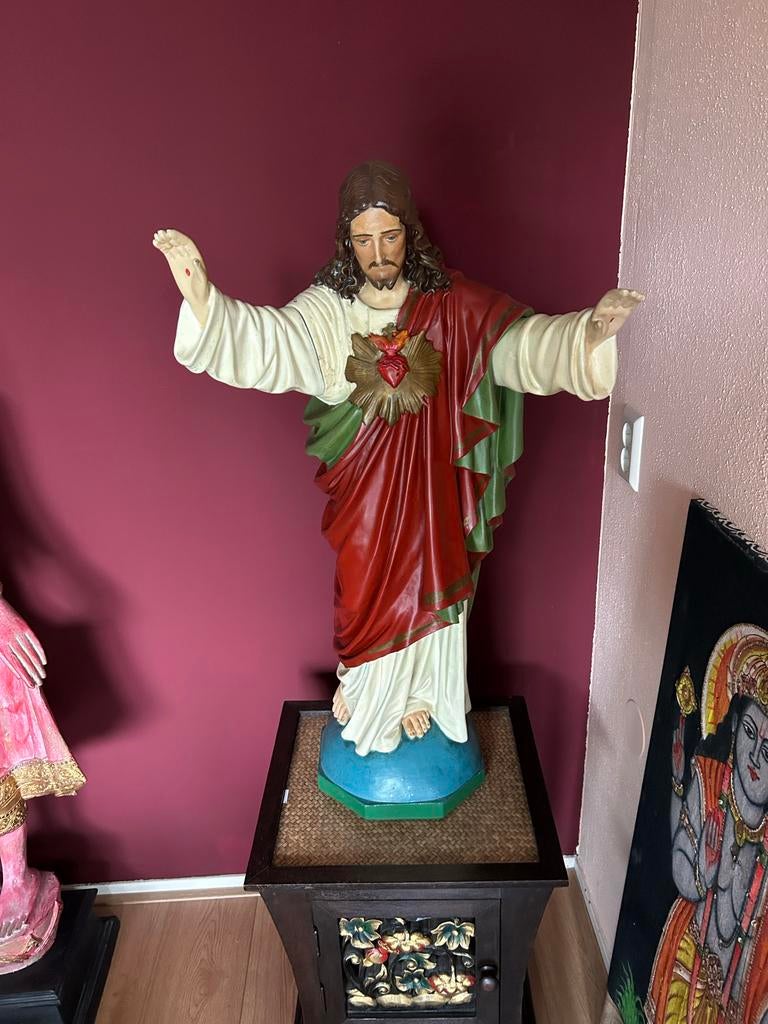 Groot Heilig Hart Jezus beeld - Religieuze kunst, Antiek en Kunst, Ophalen of Verzenden
