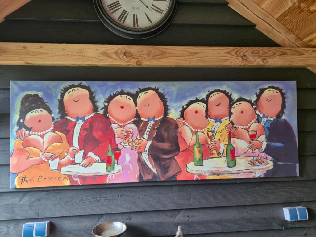 Gicleée Feest van Theo Broeren 200 x 70 xm, Antiek en Kunst, Ophalen