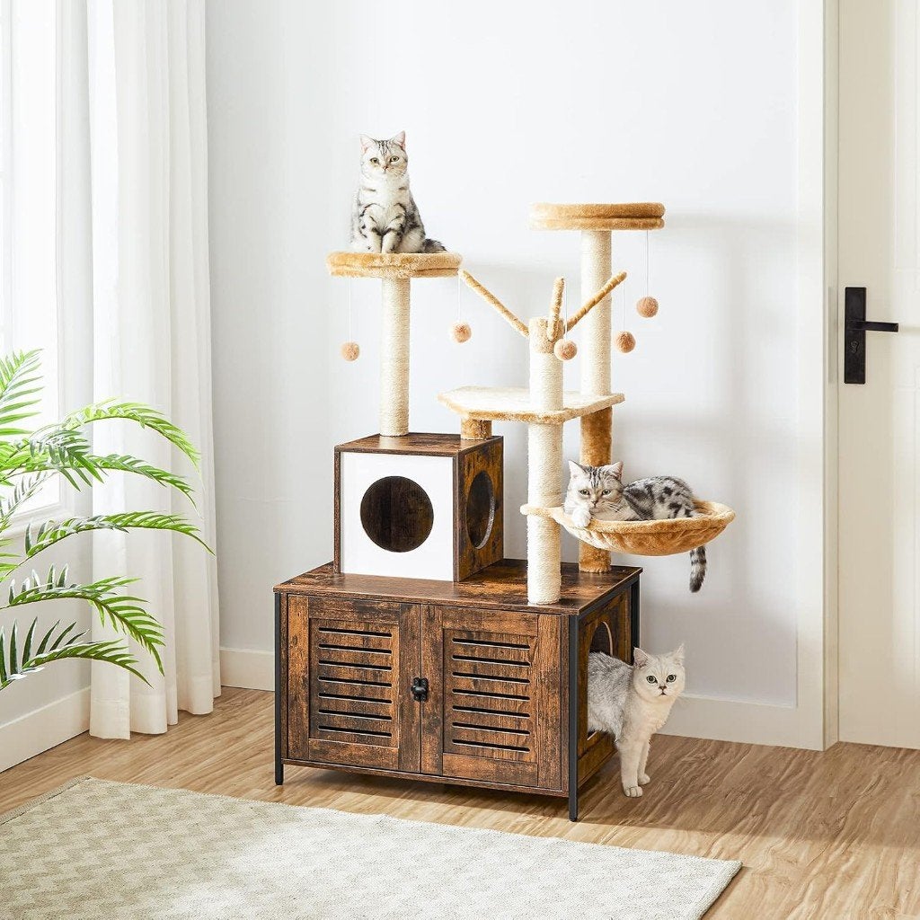Nieuw Kattenmeubel- krabpaal met kattenbak-60L x 48B x 150cm, Ophalen of Verzenden, Nieuw, Krabpaal