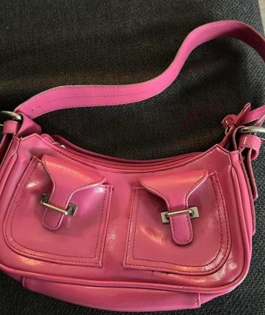 Zomers roze lederen tas marc picard, Ophalen of Verzenden, Zo goed als nieuw, Roze, Handtas