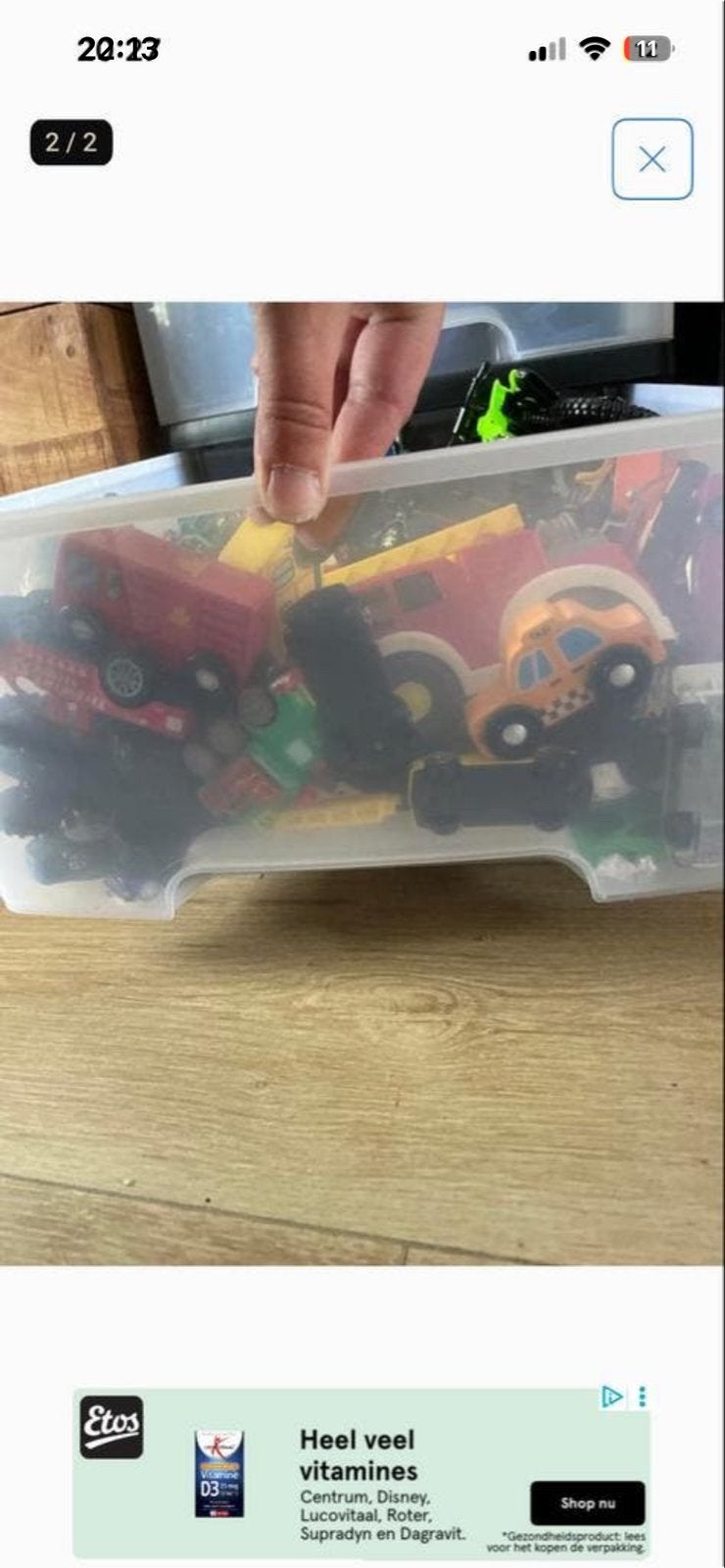 Grote doos met diverse speelgoedauto's, Ophalen, Gebruikt